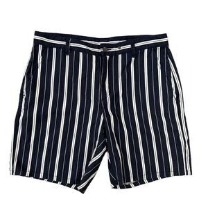 NWT Rag & Bone 33 Perry Printed Linen-Blend Shorts men’s  navy/white $195